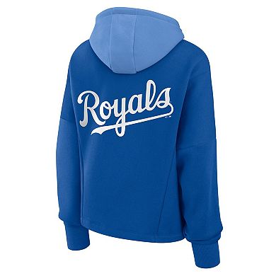 Women's Royal Kansas City Royals Oversized Legacy Fleece Pullover Hoodie