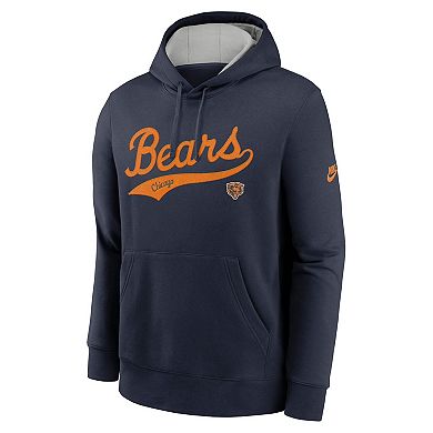 Men's Nike Navy Chicago Bears Rewind Club Logo Pullover Hoodie