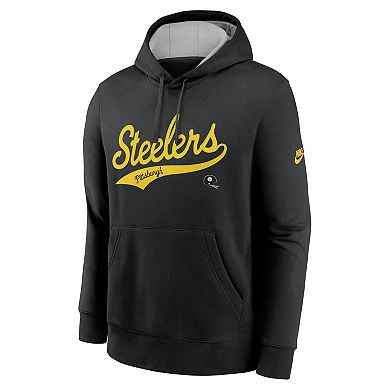 Men's Nike Black Pittsburgh Steelers Rewind Club Logo Pullover Hoodie