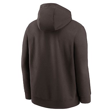 Men's Nike Brown Cleveland Browns Rewind Club Logo Pullover Hoodie