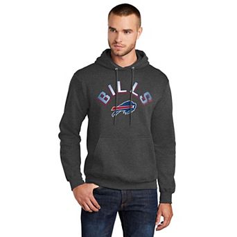 Men's Starter Charcoal Buffalo Bills Arch Over Logo Pullover Hoodie