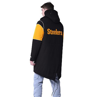Men's Starter Black Pittsburgh Steelers Dynasty Polyfill Stadium Full-Zip Jacket