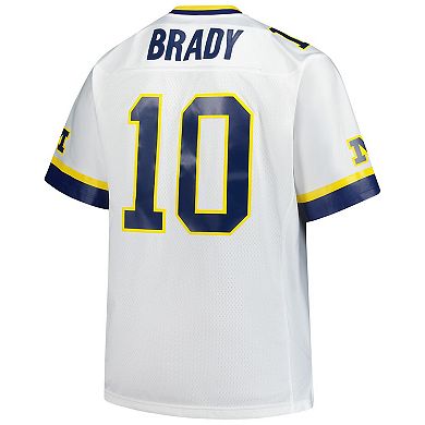 Men's Mitchell & Ness Tom Brady White Michigan Wolverines Legacy Jersey