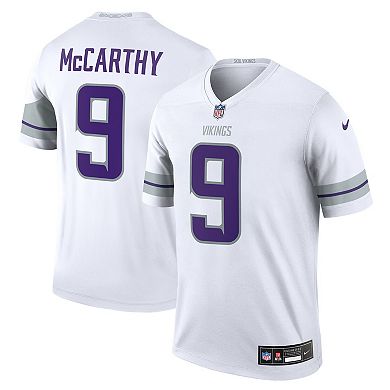 Men's Nike J.J. McCarthy White Minnesota Vikings Alternate Legend Player Performance Top