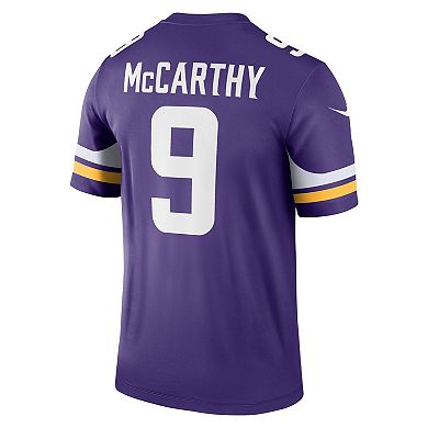 Men's Nike J.J. McCarthy Purple Minnesota Vikings Team Legend Player Performance Jersey