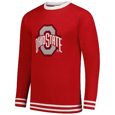 Unisex Uscape Apparel Scarlet Ohio State Buckeyes Renew Knit Vintage Pullover Sweater