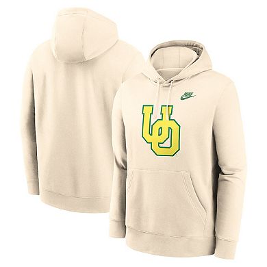 Men's Nike Cream Oregon Ducks Vault Logo Pullover Hoodie