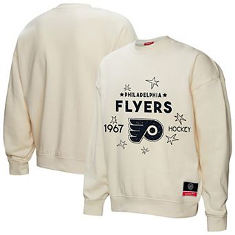 Women's Mitchell & Ness Cream Philadelphia Flyers Logo 3.0 Pullover Sweatshirt