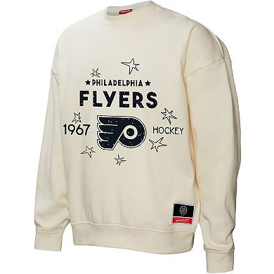 Women's Mitchell & Ness Cream Philadelphia Flyers Logo 3.0 Pullover Sweatshirt