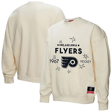 Women's Mitchell & Ness Cream Philadelphia Flyers Logo 3.0 Pullover Sweatshirt