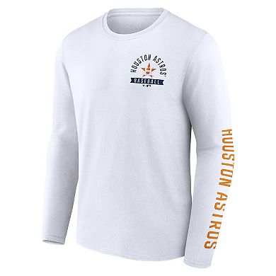 Men's Fanatics White Houston Astros Press Box Long Sleeve T-Shirt