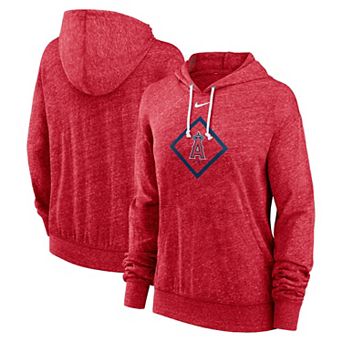Women's Nike Red Los Angeles Angels Diamond Icon Gym Vintage Lightweight Hooded Top