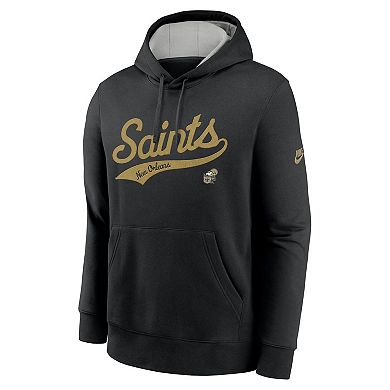 Men's Nike Black New Orleans Saints Rewind Club Logo Pullover Hoodie