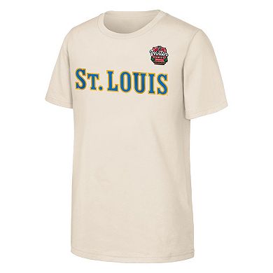 Youth Tan St. Louis Blues 2025 NHL Winter Classic Primary Logo T-Shirt
