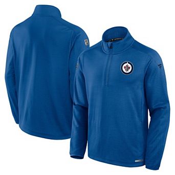 Men's Fanatics Blue Winnipeg Jets Authentic Pro Rink Quarter-Zip Jacket