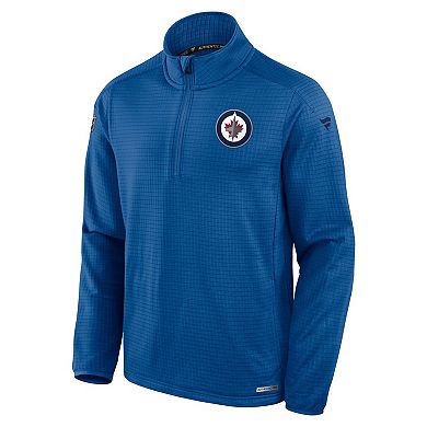 Men's Fanatics Blue Winnipeg Jets Authentic Pro Rink Quarter-Zip Jacket