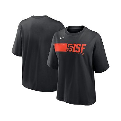 Women's Nike Black San Francisco Giants Team Knockout Boxy T-shirt