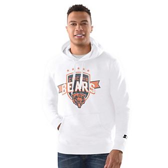 Men's Starter White Chicago Bears Vintage Pullover Hoodie