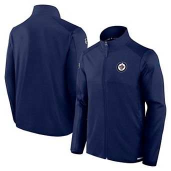 Men's Fanatics Navy Winnipeg Jets Authentic Pro Rink Fleece Full-Zip Jacket