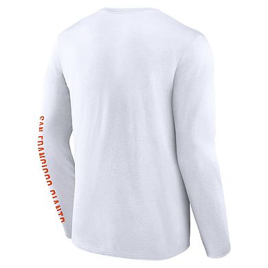 Men's Fanatics White San Francisco Giants Press Box Long Sleeve T-Shirt