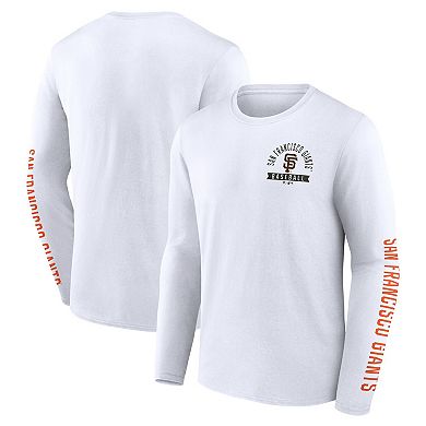 Men's Fanatics White San Francisco Giants Press Box Long Sleeve T-Shirt
