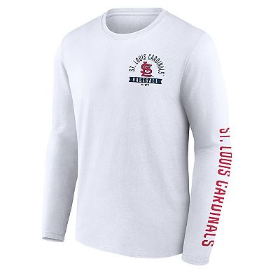 Men's Fanatics White St. Louis Cardinals Press Box Long Sleeve T-Shirt