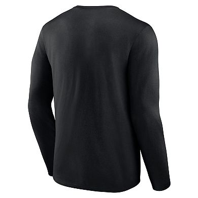 Men's Fanatics Black Wisconsin Badgers Team Lockup Long Sleeve T-Shirt