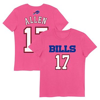 Girls Youth Josh Allen Pink Buffalo Bills Player Name & Number T-Shirt