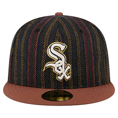 Men's New Era Brown Chicago White Sox Vintage Herringbone 59FIFTY Fitted Hat
