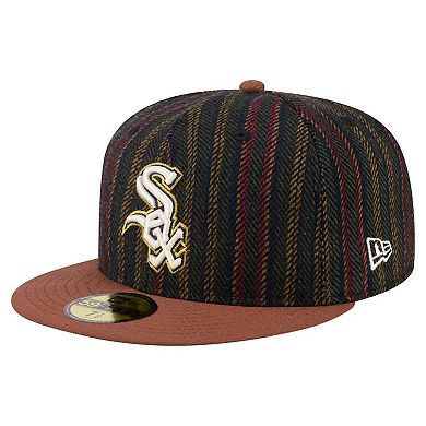 Men's New Era Brown Chicago White Sox Vintage Herringbone 59FIFTY Fitted Hat