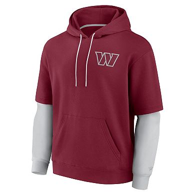 Unisex Fanatics Burgundy Washington Commanders Sleek Elements Pullover Hoodie