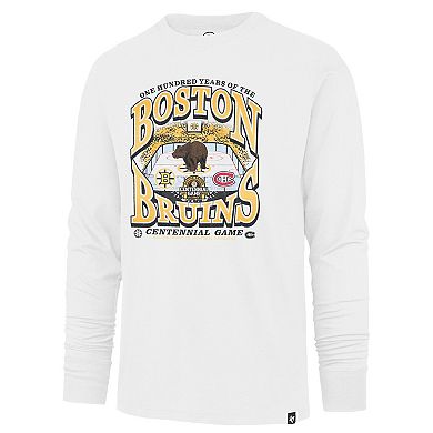 Men's '47 White Boston Bruins Centennial Game Long Sleeve T-Shirt