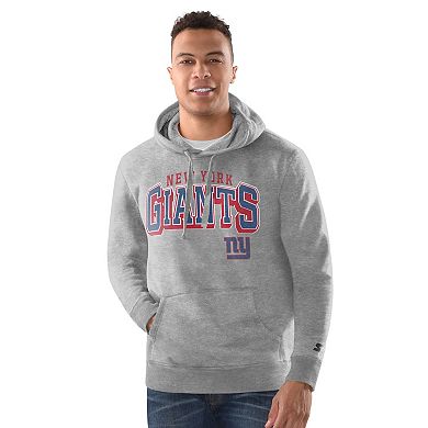 Men's Starter Heather Gray New York Giants Vintage Pullover Hoodie