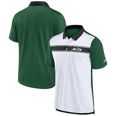 Men's Nike White/Green New York Jets Rewind Pique Polo