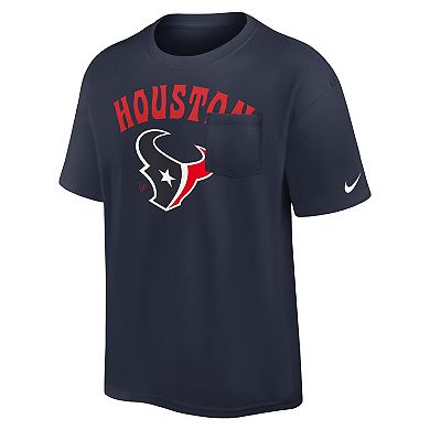 Men's Nike Navy Houston Texans Rewind Heavy Max 90 Pocket T-Shirt