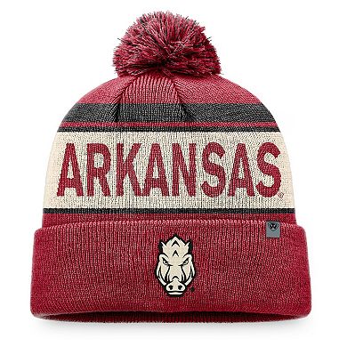 Men's Top of the World Cardinal Arkansas Razorbacks Prime Cuffed Knit Hat with Pom