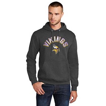Men's Starter Charcoal Minnesota Vikings Arch Over Logo Pullover Hoodie