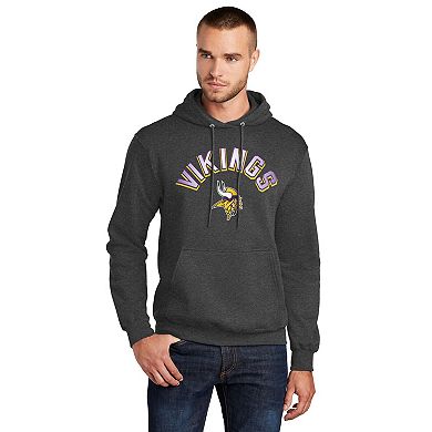 Men's Starter Charcoal Minnesota Vikings Arch Over Logo Pullover Hoodie