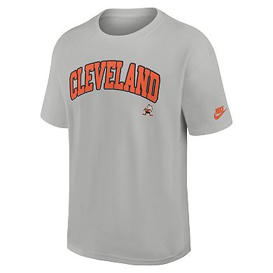 Men's Nike Silver Cleveland Browns Rewind Max90 Statement T-Shirt