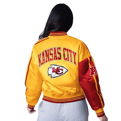 Women's Starter Gold/Red Kansas City Chiefs Cropped Full-Snap Jacket