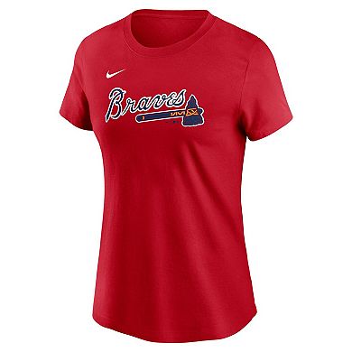 Women's Nike Ronald Acu̱a Jr. Red Atlanta Braves Fuse Name & Number T-Shirt