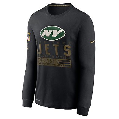 Men's Nike Black New York Jets Salute to Service Sideline Performance Long Sleeve T-Shirt