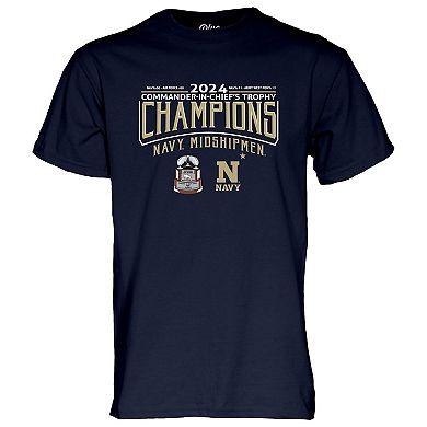 Unisex Blue 84 Navy Navy Midshipmen 2024 Commander-In-Chief's Trophy Champions Score T-Shirt