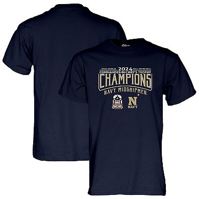Unisex Blue 84 Navy Navy Midshipmen 2024 Commander-In-Chief's Trophy Champions Score T-Shirt