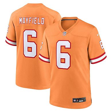 Men's Nike Baker Mayfield Orange Tampa Bay Buccaneers Throwback Game Jersey