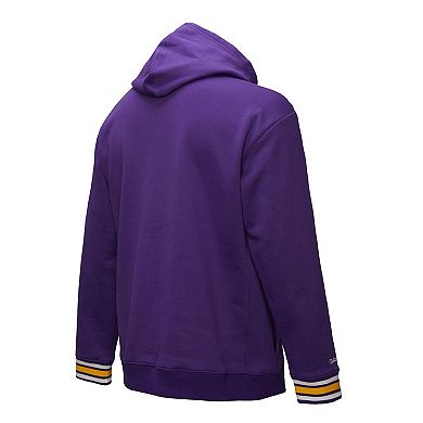 Men's Mitchell & Ness Purple LSU Tigers Chainstich Fleece Pullover Hoodie