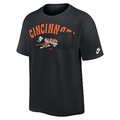 Men's Nike Black Cincinnati Bengals Rewind Heavy Max 90 Pocket T-Shirt