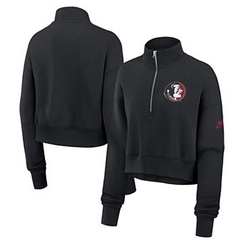 Women's Nike Black Florida State Seminoles Legacy Elevated Logo Half-Zip Sweatshirt