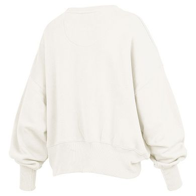 Women's Pressbox Cream Alabama Crimson Tide Chelsea Oversized Pullover Sweatshirt