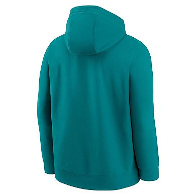 Men's Nike Aqua Miami Dolphins Rewind Club Logo Pullover Hoodie